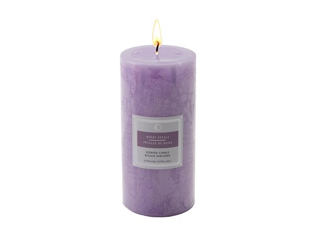 2.75" X 6" SCENTED PILLAR CANDLE (BERRY PETALS) (6/DISP)